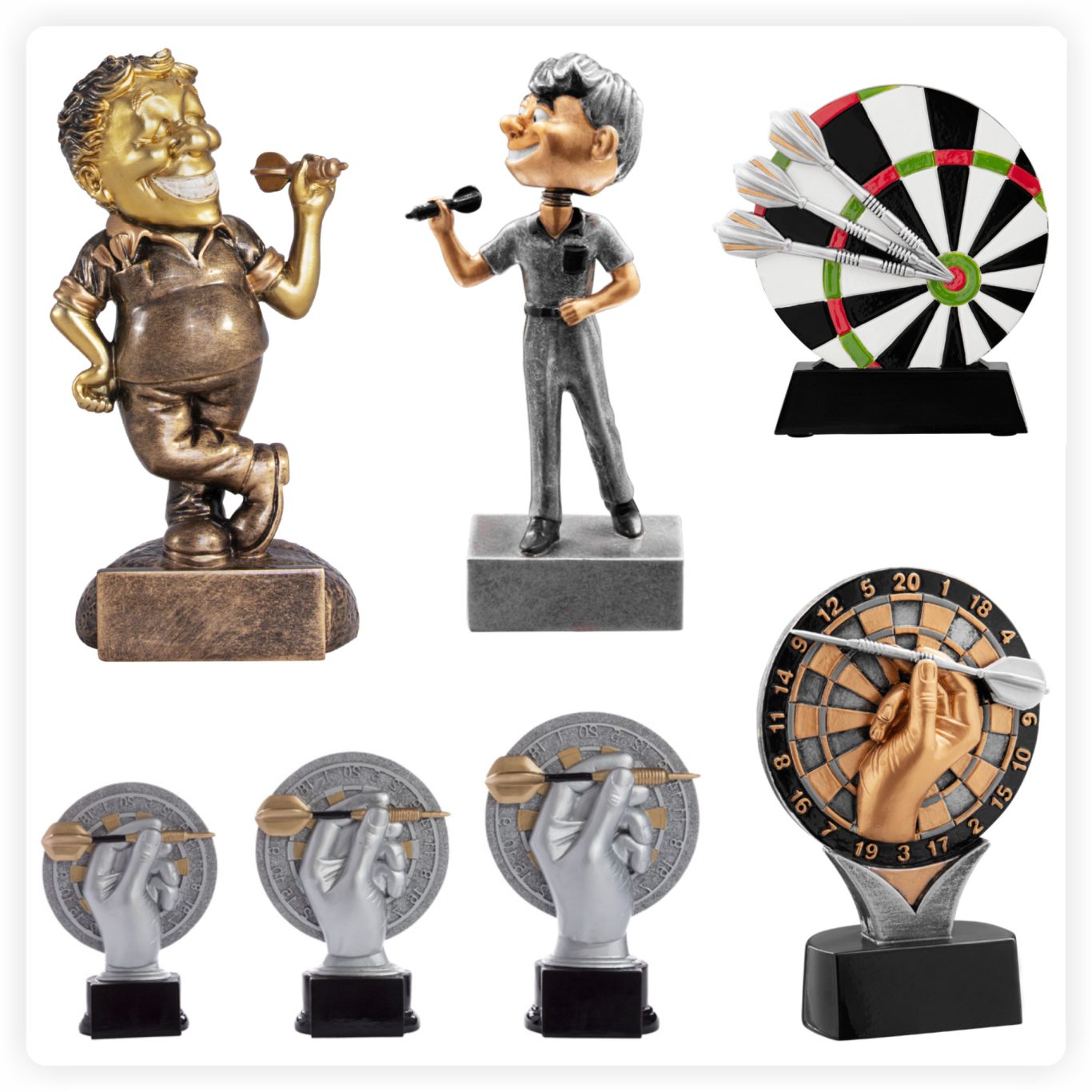 Dart Resinfiguren Resinfiguren und Pokale mit Dartmotiven und Siegerfiguren