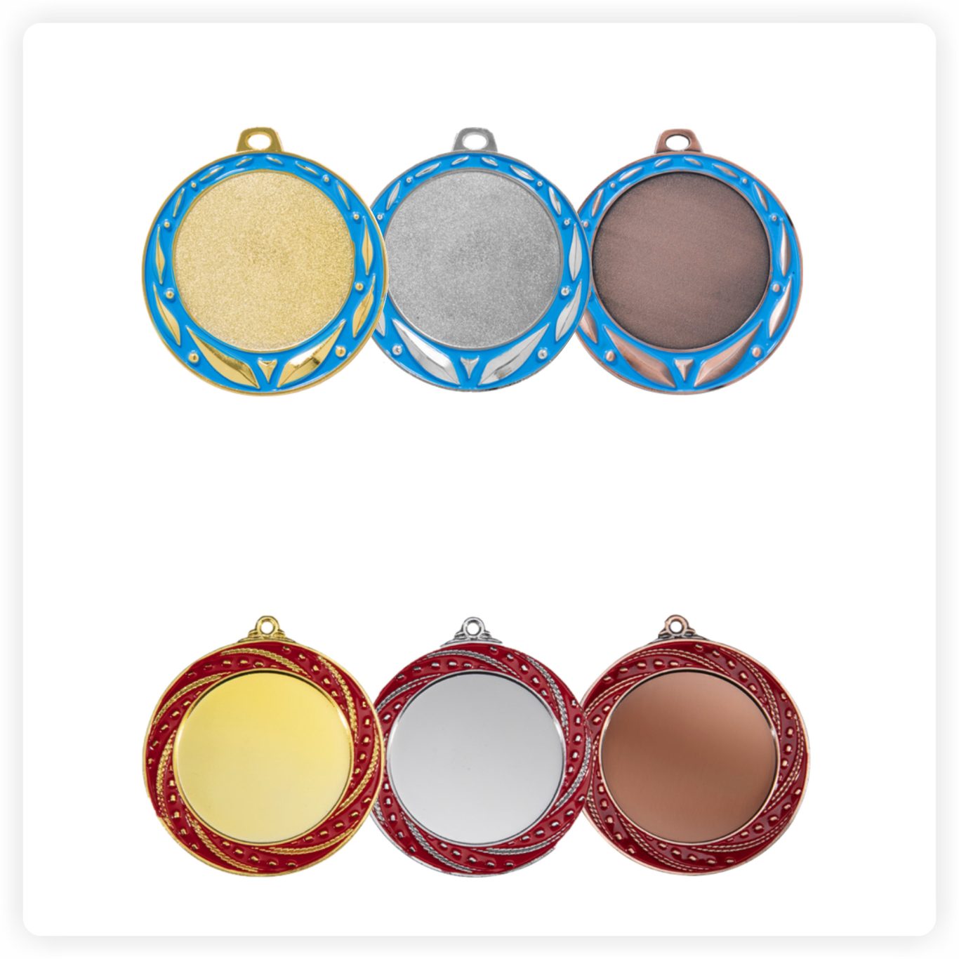 Farbige Medaillen Gold Silber Bronze für Sportveranstaltungen Farbige Sportmedaillen Gold Silber Bronze für Turniere und Wettbewerbe