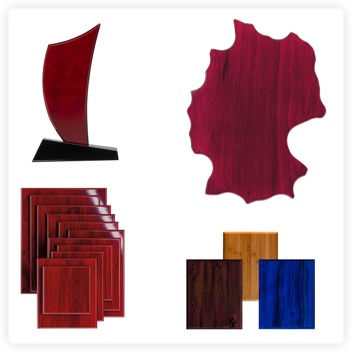 Holzplaketten für Gravuren und Ehrungen Holzplaketten in verschiedenen Größen für Gravuren und Auszeichnungen