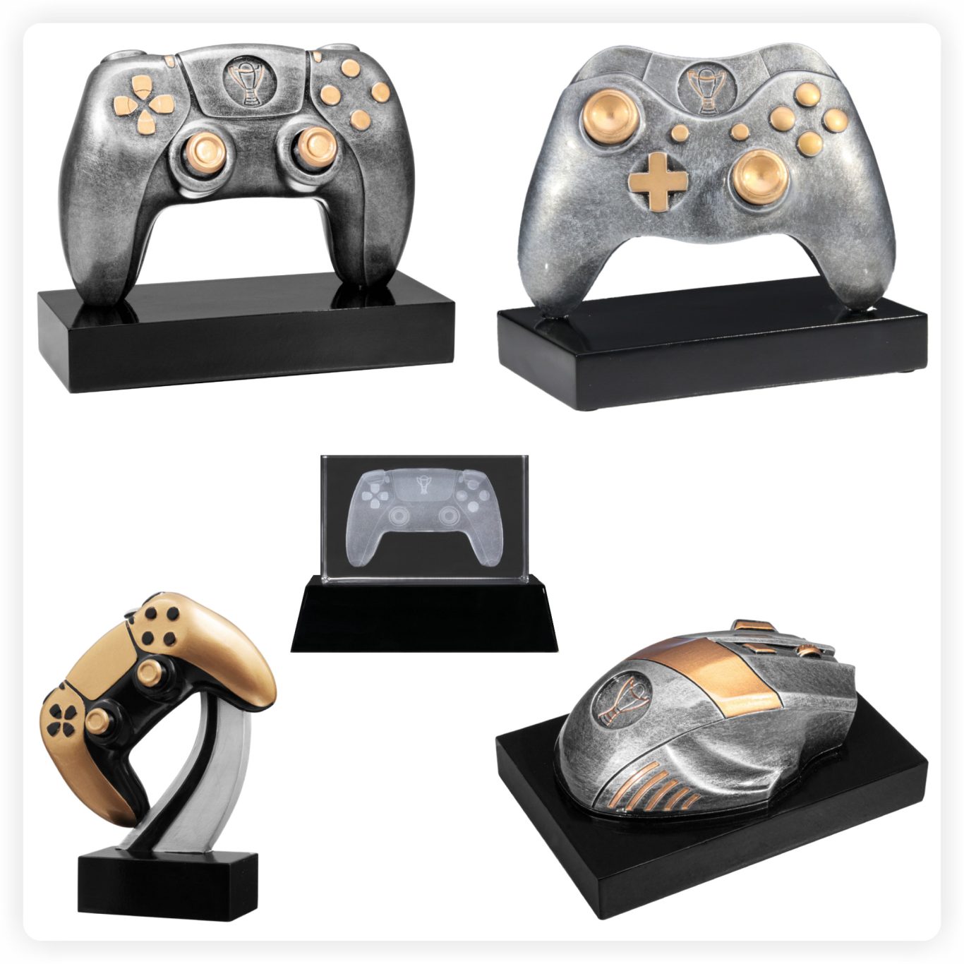 E-Sport Pokale E-Sport und Gaming Pokale aus Resin in Form von Controllern und Computermaus