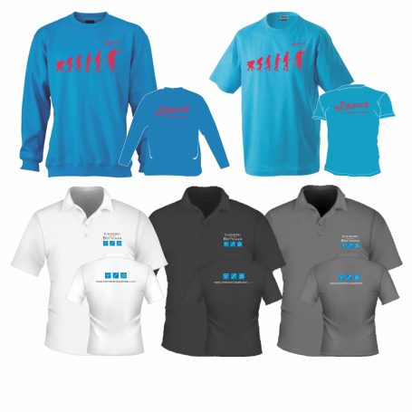 Kombibild aus T-Shirts, Sweatshirts und Poloshirts für Jüttner Maler GmbH und Zimmerei Böttcher im Digitaldruck.