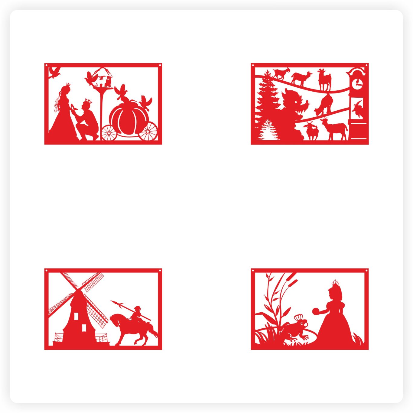 Sonnenfänger Märchen Motive Sonnenfänger mit Märchenszenen wie Dornröschen und Aschenputtel gelasert