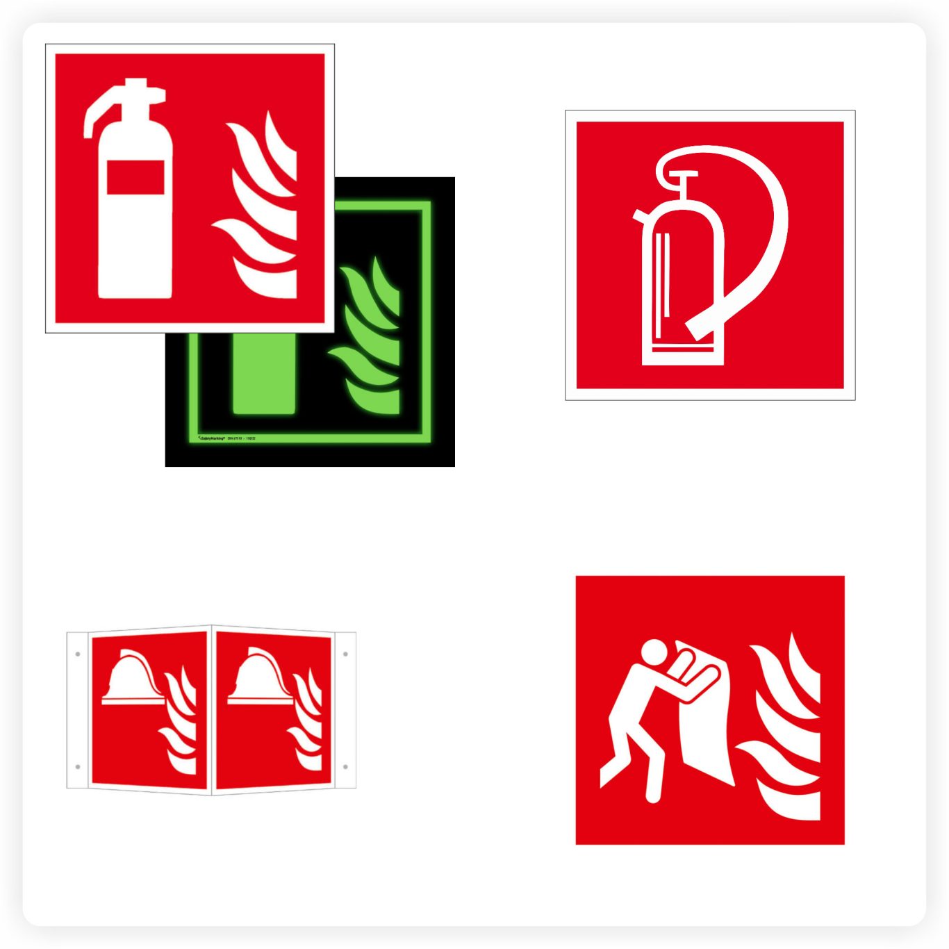 Brandschutzkennzeichnung Schilder Brandschutzkennzeichnungen für Feuerlöscher, Löschmittel und Sicherheitseinrichtungen