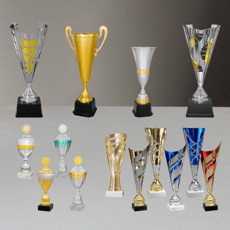 Exklusive hochwertige Pokale aus Metall in Gold-, Silber- und Farbakzenten für besondere Auszeichnungen