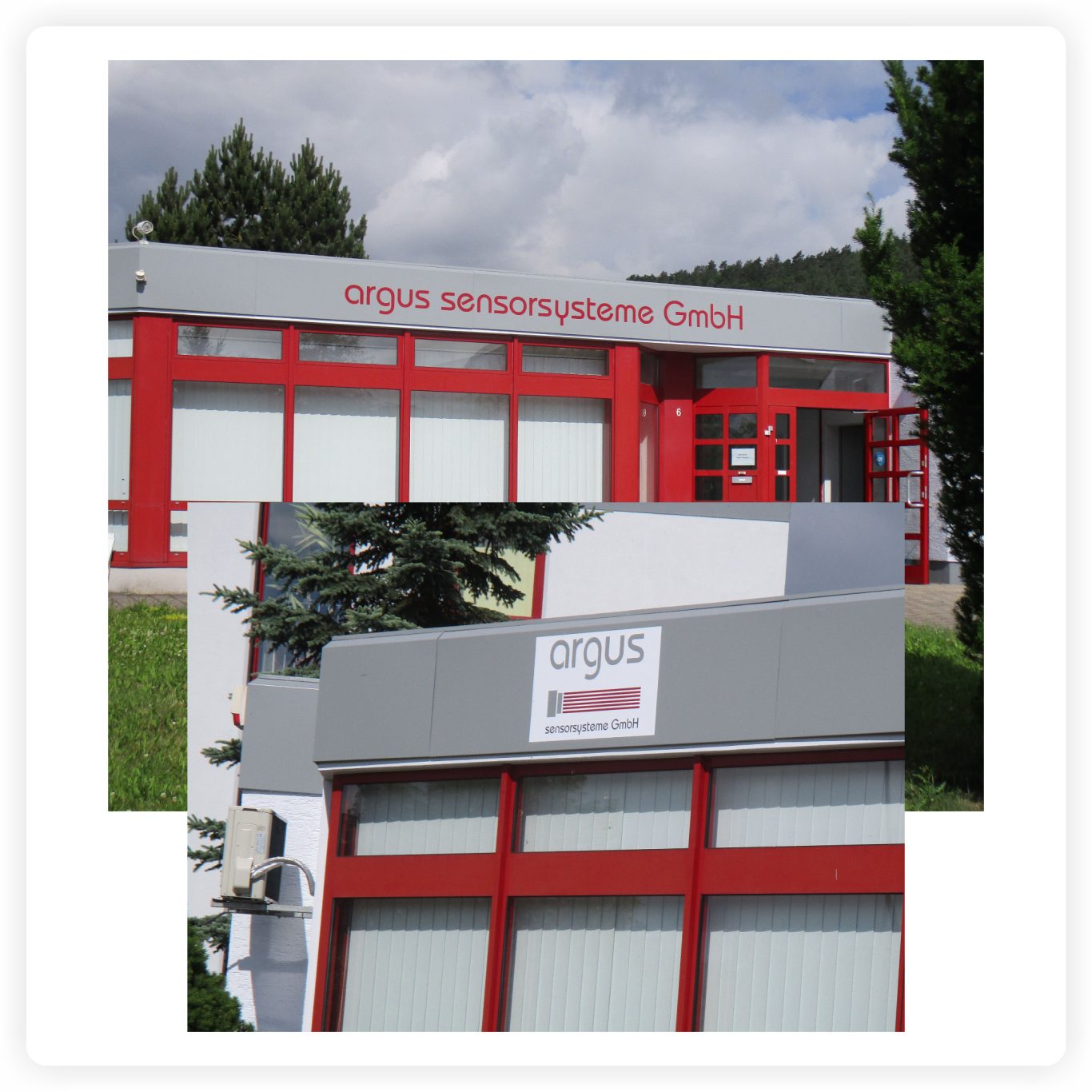 Firmenbeschriftung an Gebäuden Individuelle Firmenbeschriftung mit Logo und Schriftzug an der Fassade eines Firmengebäudes