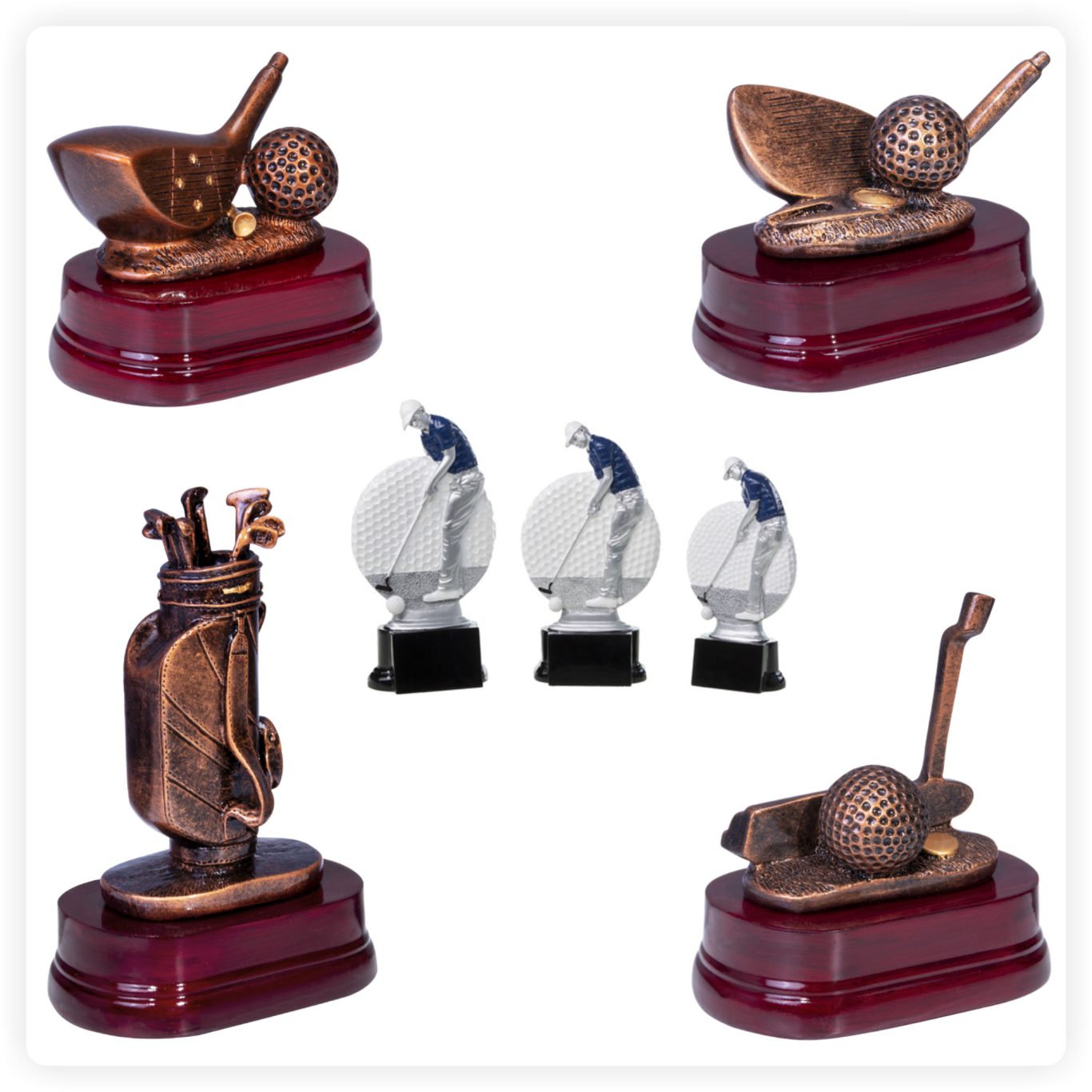 Golf Resinfiguren Resinfiguren und Trophäen mit Golfmotiven